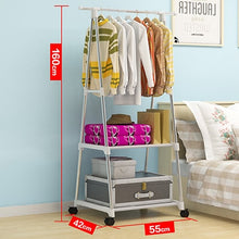 Load image into Gallery viewer, Actionclub Multifunction Triangle Simple Coat Rack Stainless Steel Removable Clothes Hanging Hanger Floor Stand Coat Rack Wheels