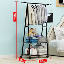 Load image into Gallery viewer, Actionclub Multifunction Triangle Simple Coat Rack Stainless Steel Removable Clothes Hanging Hanger Floor Stand Coat Rack Wheels