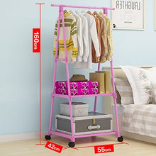 Load image into Gallery viewer, Actionclub Multifunction Triangle Simple Coat Rack Stainless Steel Removable Clothes Hanging Hanger Floor Stand Coat Rack Wheels