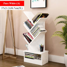 Load image into Gallery viewer, Bookshelf Floor Creative Study Bookcase Tree Shaped Book Rack Furniture Multi-grid Storage Cabinet Abrasion Wooden Display Shelf