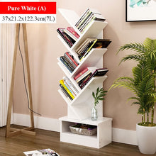 Load image into Gallery viewer, Bookshelf Floor Creative Study Bookcase Tree Shaped Book Rack Furniture Multi-grid Storage Cabinet Abrasion Wooden Display Shelf