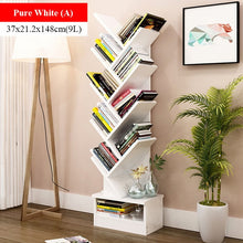 Load image into Gallery viewer, Bookshelf Floor Creative Study Bookcase Tree Shaped Book Rack Furniture Multi-grid Storage Cabinet Abrasion Wooden Display Shelf