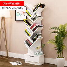 Load image into Gallery viewer, Bookshelf Floor Creative Study Bookcase Tree Shaped Book Rack Furniture Multi-grid Storage Cabinet Abrasion Wooden Display Shelf