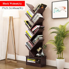 Load image into Gallery viewer, Bookshelf Floor Creative Study Bookcase Tree Shaped Book Rack Furniture Multi-grid Storage Cabinet Abrasion Wooden Display Shelf