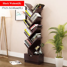 Load image into Gallery viewer, Bookshelf Floor Creative Study Bookcase Tree Shaped Book Rack Furniture Multi-grid Storage Cabinet Abrasion Wooden Display Shelf