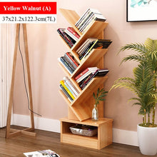 Load image into Gallery viewer, Bookshelf Floor Creative Study Bookcase Tree Shaped Book Rack Furniture Multi-grid Storage Cabinet Abrasion Wooden Display Shelf