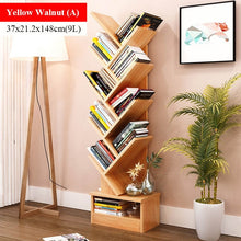 Load image into Gallery viewer, Bookshelf Floor Creative Study Bookcase Tree Shaped Book Rack Furniture Multi-grid Storage Cabinet Abrasion Wooden Display Shelf